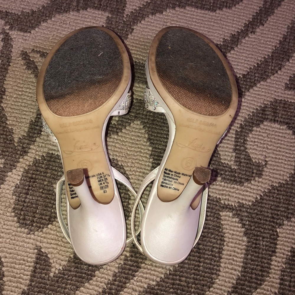 Fioni White Bling Slingback Heels - Picture 6 of 7
